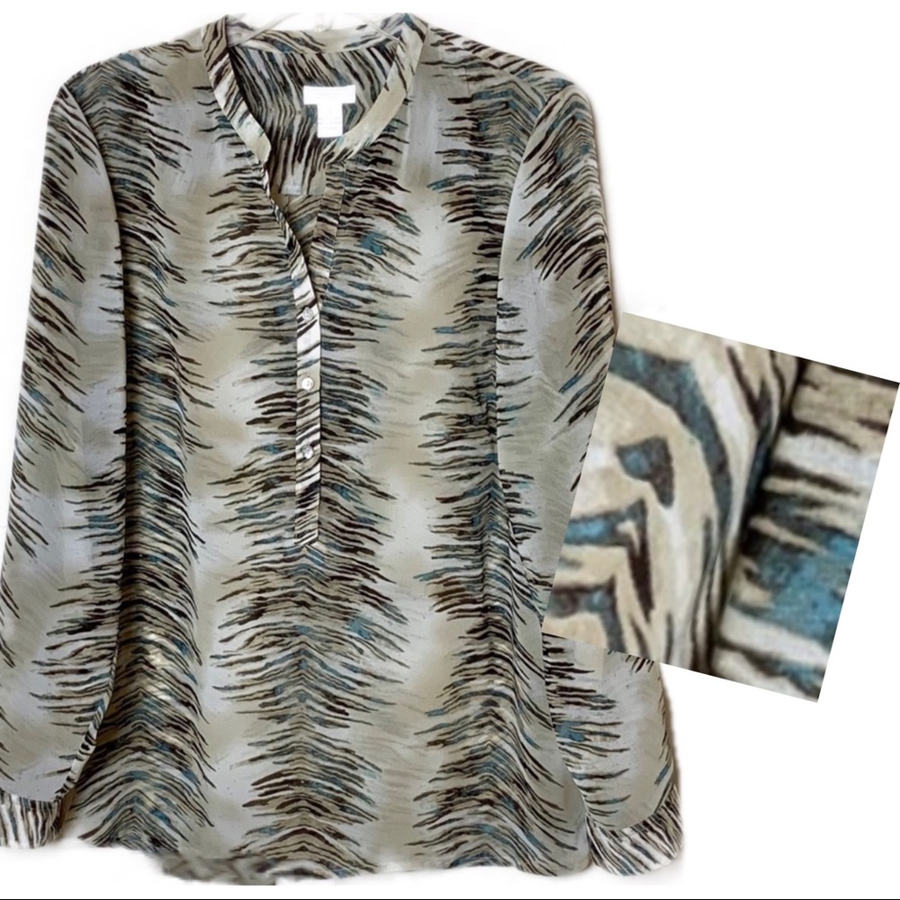 Chico’s | Long Sleeve Pullover Blouse Teal